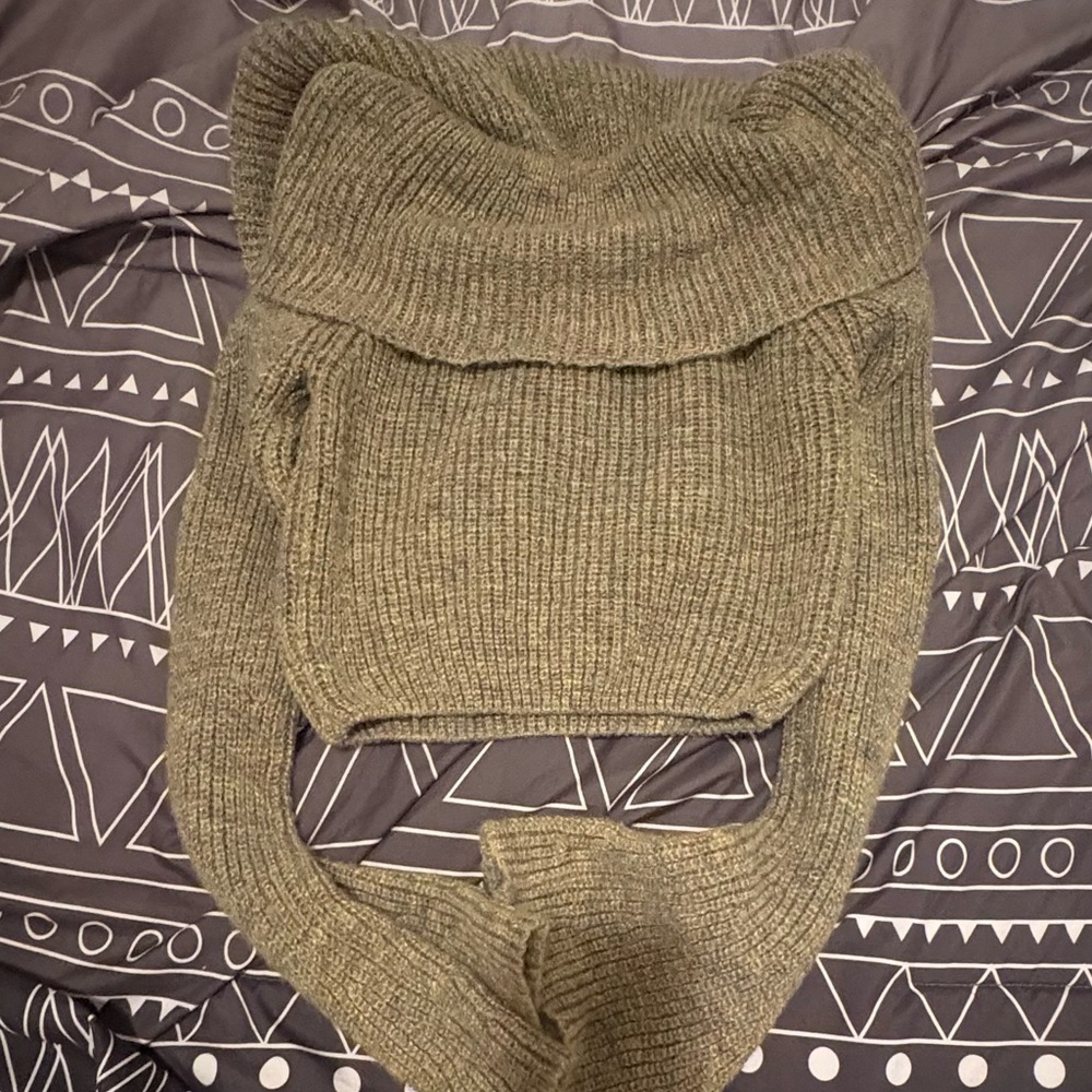 Cozy Olive Green Knit Scarf